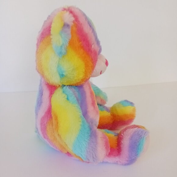 Build A Bear Workshop Bear 17 Plush Stuffed Animal Tie Dye Rainbow Wave Colorful - Picture 3 of 8